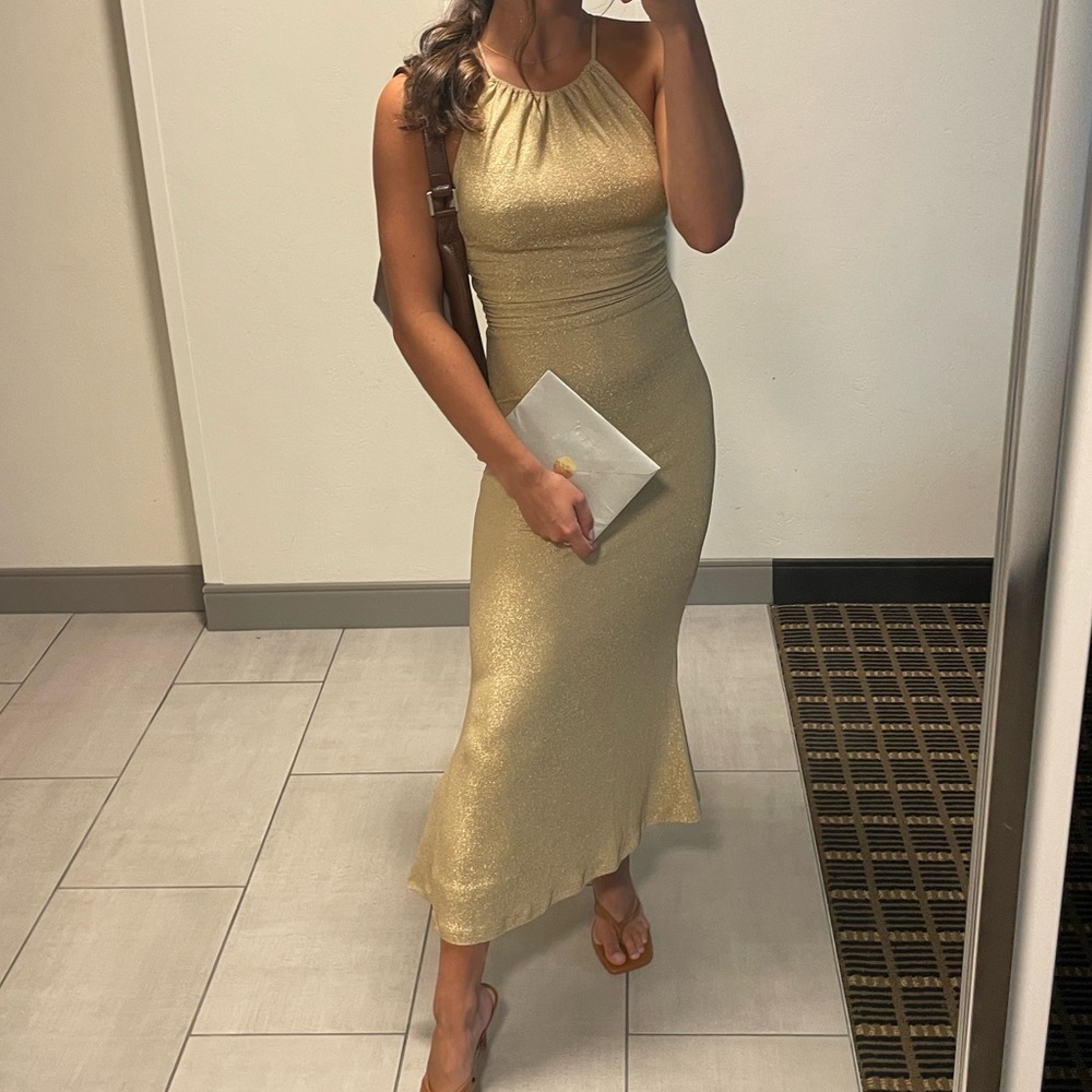 Revolve/Misha Greta dress in champagne